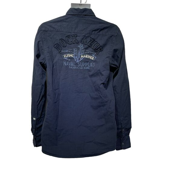 scotch soda doc azur embellished button up shirt Size M - Picture 3 of 13